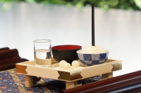 お食事はお持込にて落合斎場でご葬儀を執り行いました。